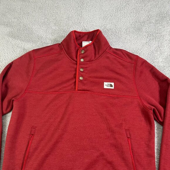 The North Face Sweater‎ Sherpa Patrol Lined 1/4 Snap Red Pullover Men's XL - Picture 3 of 14